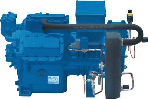 Reciprocating Semi Hermetic Compressors Two Stage Series *Models: 9 Displacement : 25.2 – 123.1 m3/h Motor Power: 5 – 40 HP*